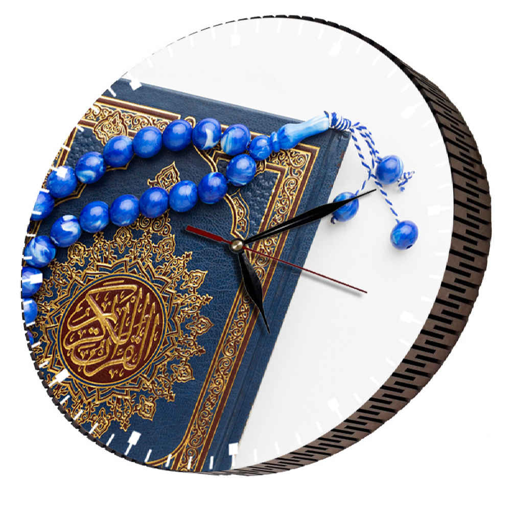 ساعت دیواری اسلامی با طرح آیات قرآنی و ظرافت چاپ شده