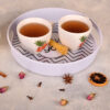سینی ملامین گرد - نقشِ عشق در تار و پود طبیعت