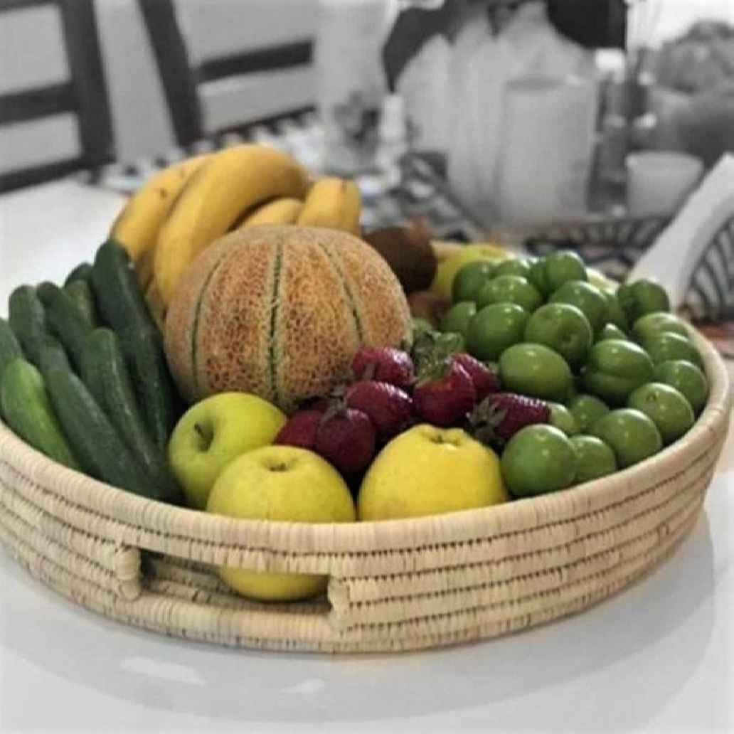 سبد نگهداری برگ نخل دستباف ایرانی با دسته توکار