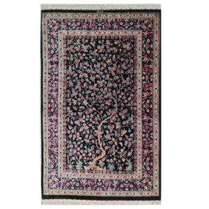 فرش دستباف تصویری زنجان طرح درخت زندگی (بهشت) – ابریشم