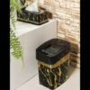 ست سطل زباله پلاستیکی و جعبه دستمال کاغذی – طرح ماربل