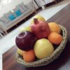 سبد حصیری طبیعی دستبافت به شکل گرد