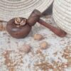 آجیل‌شکن چوبی روستیک - کاسه آجیل دست‌ساز با پتک برای شکستن آجیل به روش سنتی