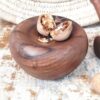 آجیل‌شکن چوبی روستیک - کاسه آجیل دست‌ساز با پتک برای شکستن آجیل به روش سنتی