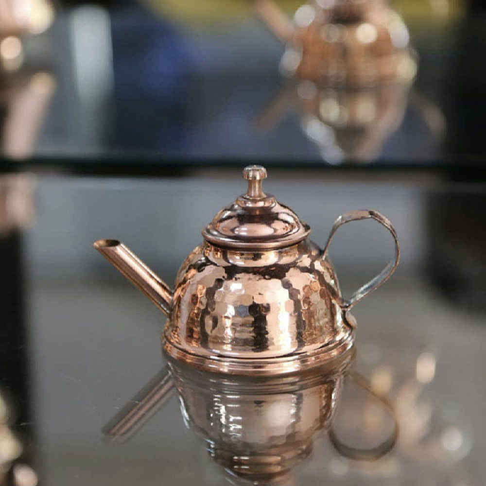 قوری دم کردن زعفران دست ساز با تکنیک چکش کاری