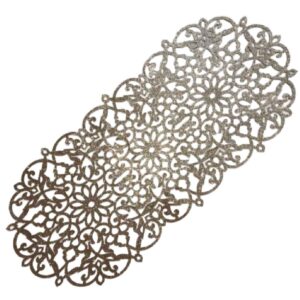 رومیزی طرح چرم مصنوعی با طرح دایره‌ای کشیده و براق