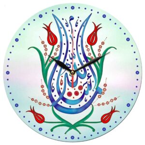 ساعت دیواری با خوشنویسی اسلامی و ظرافت چاپ شده