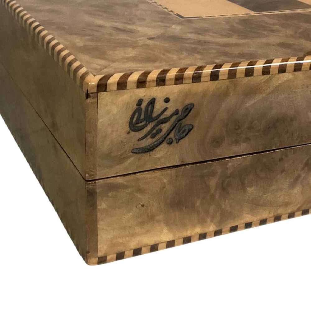 تخته نرد و صفحه شطرنج دست ساز از چوب گردو میناکاری شده