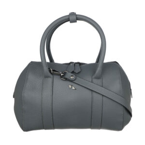 کیف دستی زنانه چرم خاکستری مدل Bauletto با ظرفیت بالا