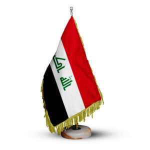پرچم رومیزی و رومیزی عراق با پایه سنگی