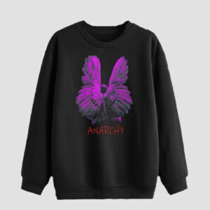 سویشرت یقه گرد مردانه نخی مشکی مدل Anarchy