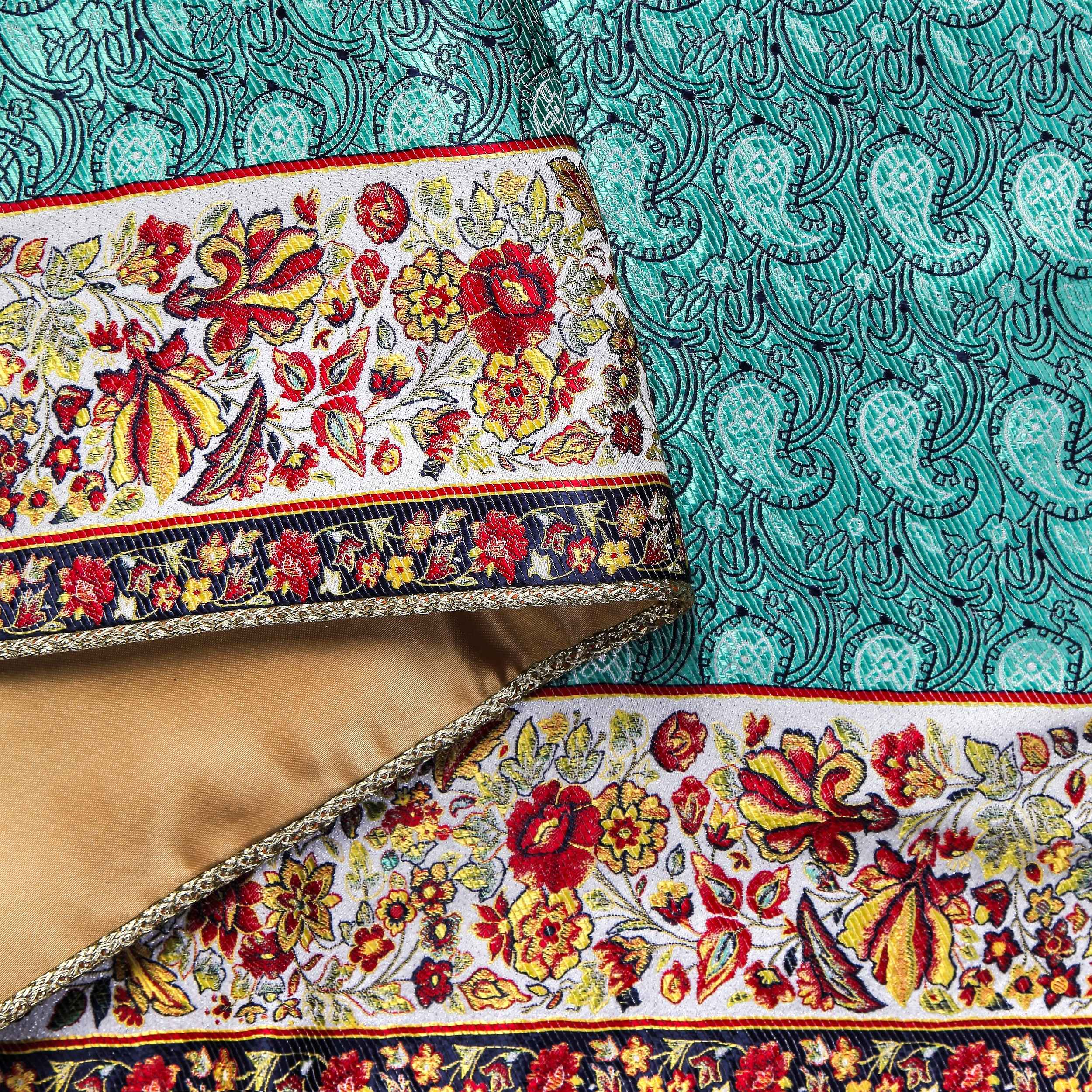 رومیزی ترمه یزد طرح گلدار لوکس 5 عددی