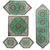 رومیزی ترمه مجلل با طرح بته جقه ایرانی و ترنج (5 عددی)