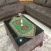 رومیزی ترمه مجلل با طرح بته جقه ایرانی و ترنج (5 عددی)