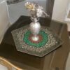رومیزی ترمه مجلل با طرح بته جقه ایرانی و ترنج (5 عددی)
