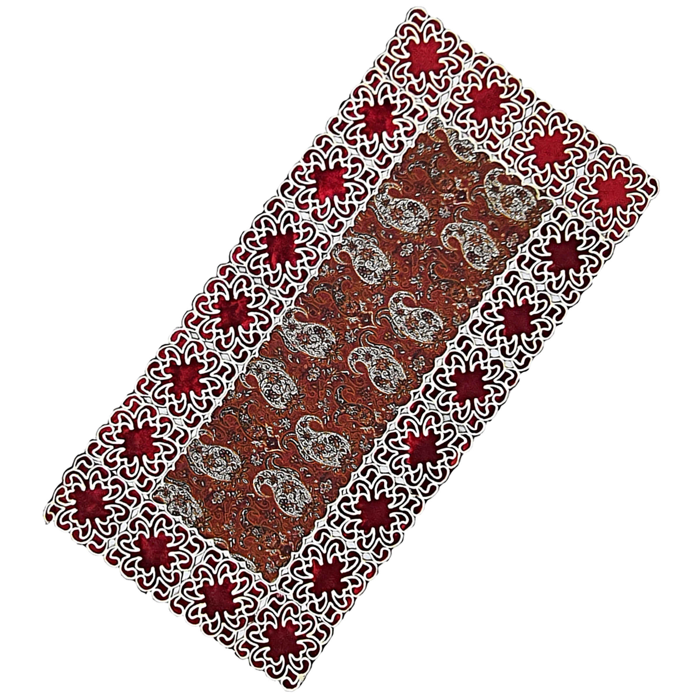 رومیزی ترمه لوکس با طرح بته جقه ایرانی یلدا (4X)