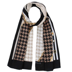 شال طرح‌دار زنانه طرح هنری و سبک Houndstooth