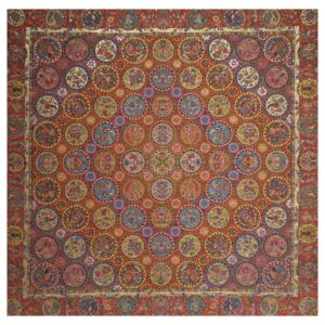 رومیزی ترمه یزد طرح هفت خوان دوم طرح گلدار مجلل