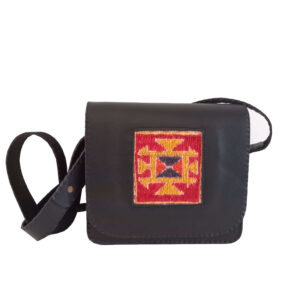 کیف رودوشی چرم طبیعی طرح گلیم