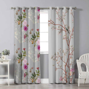 پرده مخمل طرح چشمچران طرح گل حنا (280×140 سانتیمتر)