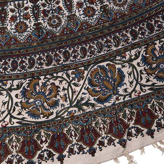 رومیزی ایرانی: دایره چاپ بلوکی سنتی قلمکاری اصفهان