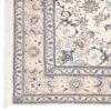 فرش دستباف طبس طرح گل‌دار سنتی - ابریشم و پشم کرم