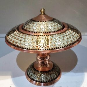 سرو خاویار برنجی ایرانی با خاتم کاری