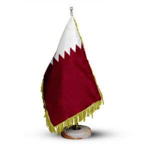 پرچم رومیزی قطر با پایه سنگی