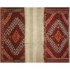 گلیم دستباف چهل تکه طرح هندسی قرمز