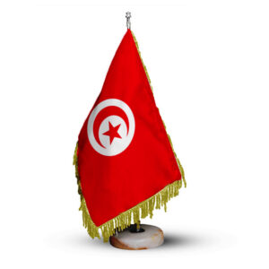 پرچم رومیزی تونس با پایه سنگی