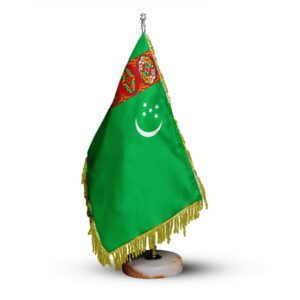 پرچم رومیزی ترکمنستان با پایه سنگی