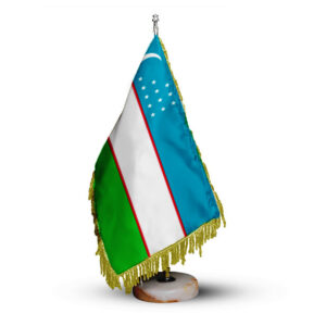 پرچم رومیزی ازبکستان با پایه سنگی