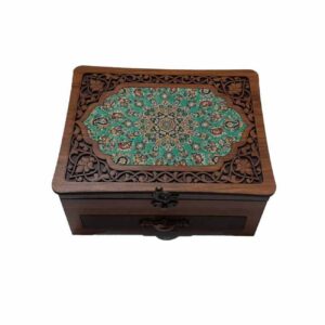جعبه خیاطی چوبی با طرح ترمه زیبا