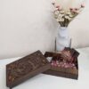 ارگانایزر چوبی چای ۴ خانه همراه با ست زیرلیوانی (کوستر) هماهنگ