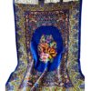 فرش دستباف ابریشم قم طرح گل‌دار - آبی