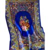 فرش دستباف ابریشم قم طرح گل‌دار - آبی