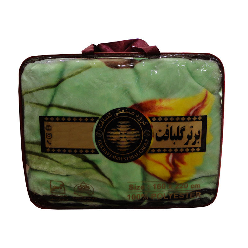 پتو یک نفره گلبافت طرح گلدار سبز