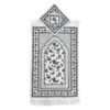 سجاده اسلامی طرح سجاده مخمل طرح گلدار خاکستری