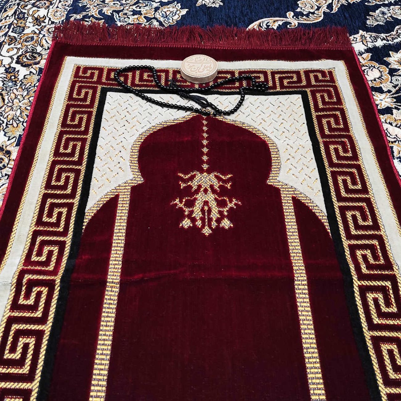 سجاده سجاده مخملی سنتی زرشکی