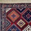 فرش دستباف یلمه (بختیاری) طرح لوزی هندسی - پشم قرمز