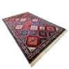 فرش دستباف یلمه (بختیاری) طرح لوزی هندسی - پشم قرمز