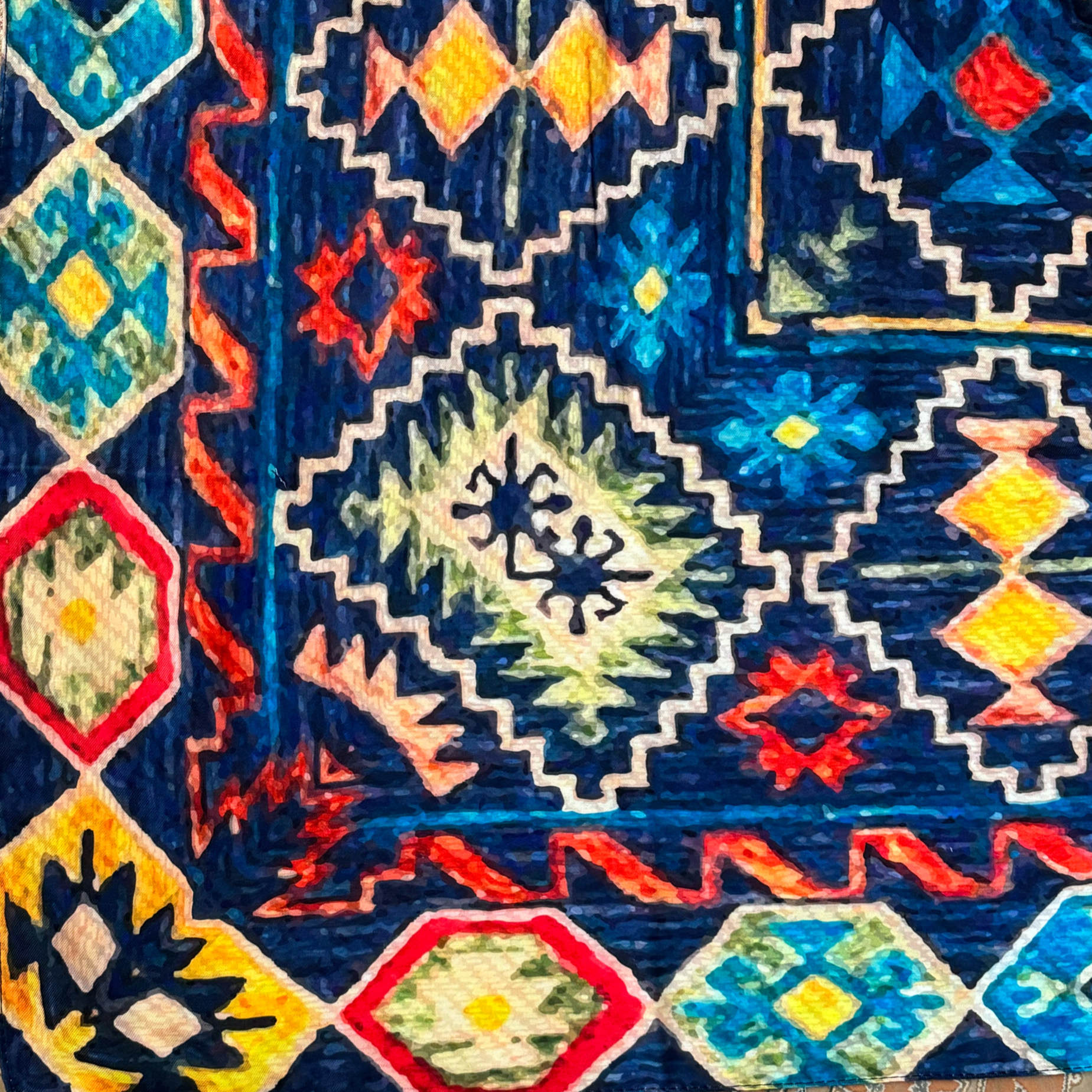 روسری سنتی زنانه – طرح گلیم، سرمهای