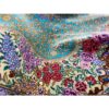 فرش دستباف ابریشم قم طرح لچک و ترنج - فیروزه‌ای