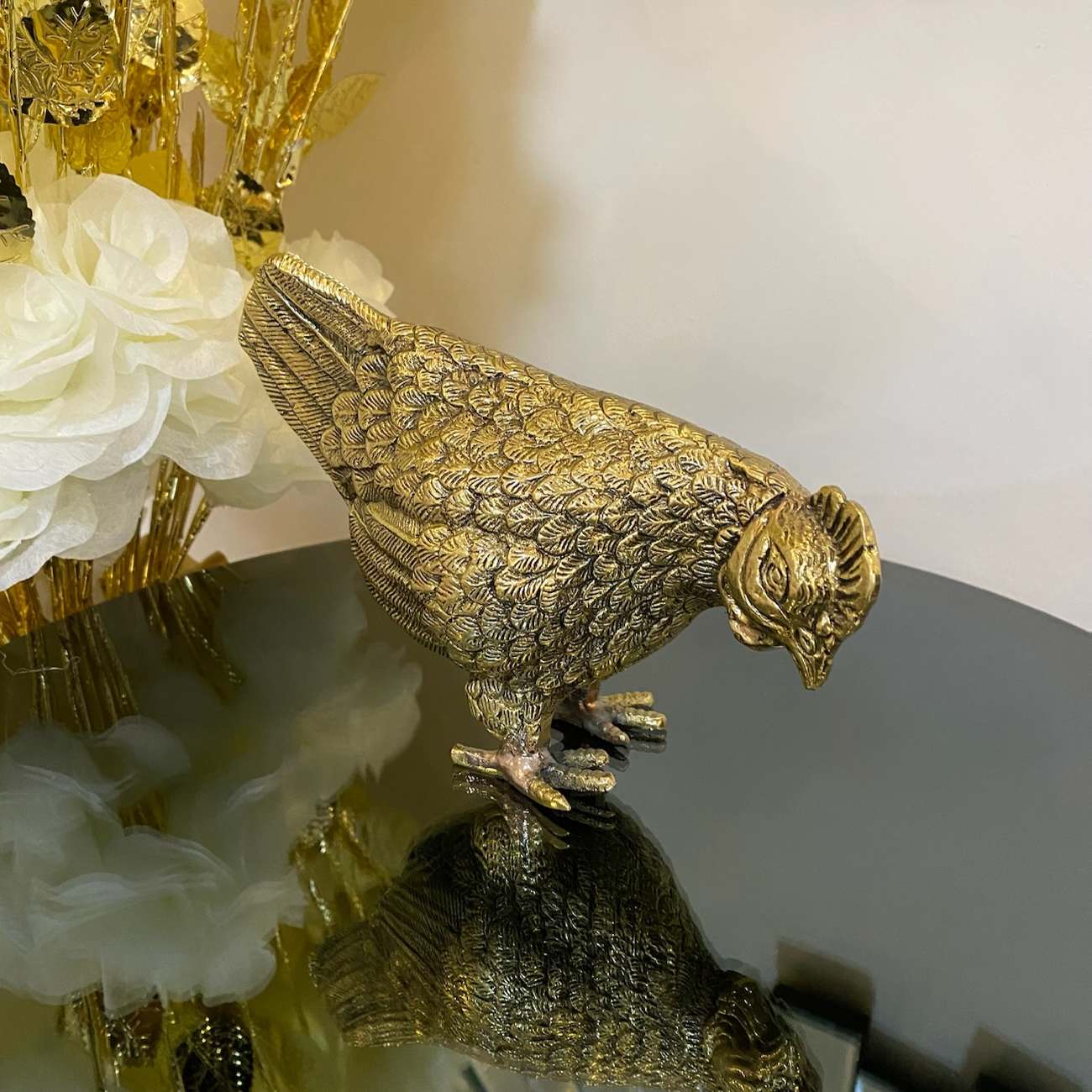 مجسمه مرغ برنجی تزئینی – مجسمه حیوانات مزرعه