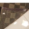 فرش گبه دست‌باف هندسی اصیل - طرح چهارخانه، رنگ قهوه‌ای، پشم