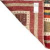 فرش گبه دست‌باف خشتی - هندسی، رنگ کرم، پشم طبیعی