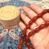 تسبیح عقیق اسلامی با 33 مهره تسبیح قرمز II
