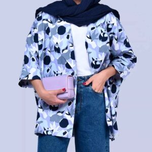 مانتو زنانه ایرانی جلو باز گشاد طرح خال خالی