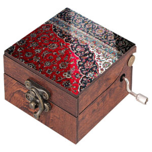 جعبه موزیکال چوبی با طرح فرش ایرانی