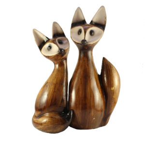 مجموعه ۲ عددی مجسمه روباه حیوانات تزئینی – Woodland Creature Art